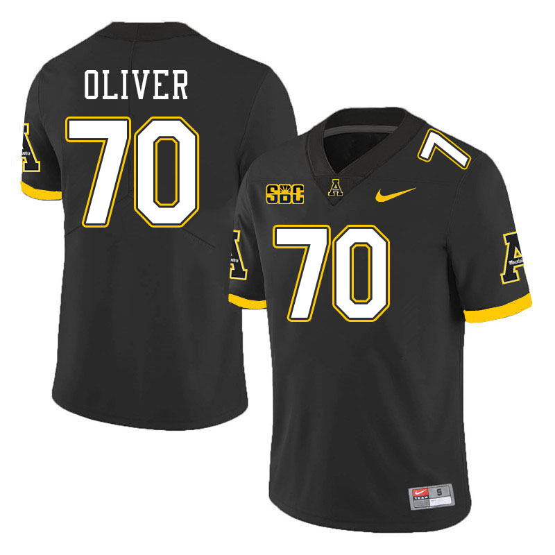 Appalachian State Mountaineers #70 Big Al Oliver College Football Jerseys Stitched-Black Appalachian State Mountaineers #70 Big Al Oliver College Football Jerseys Stitched-Black